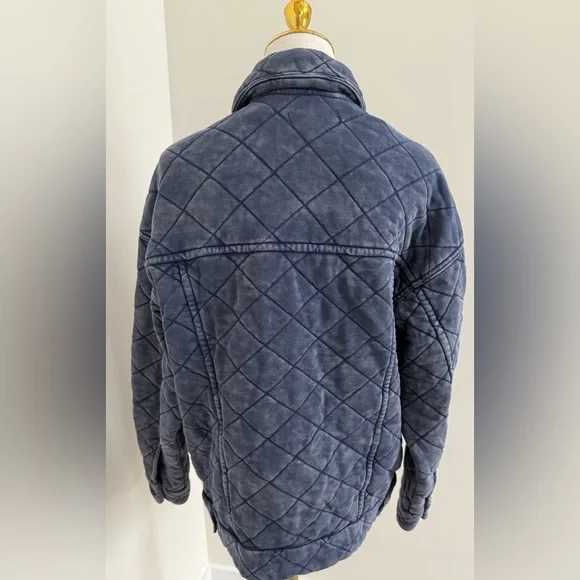 NWT Forever 21 Premium Label Quilted Blue Coat Size M - Picture 3 of 5